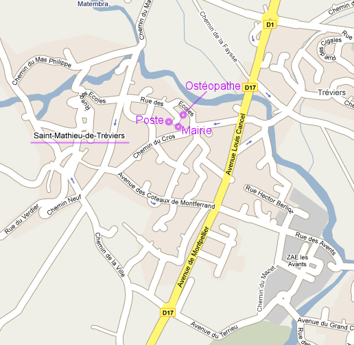 Ost�opathe � St Mathieu : � c�t� de la Mairie et de la Poste